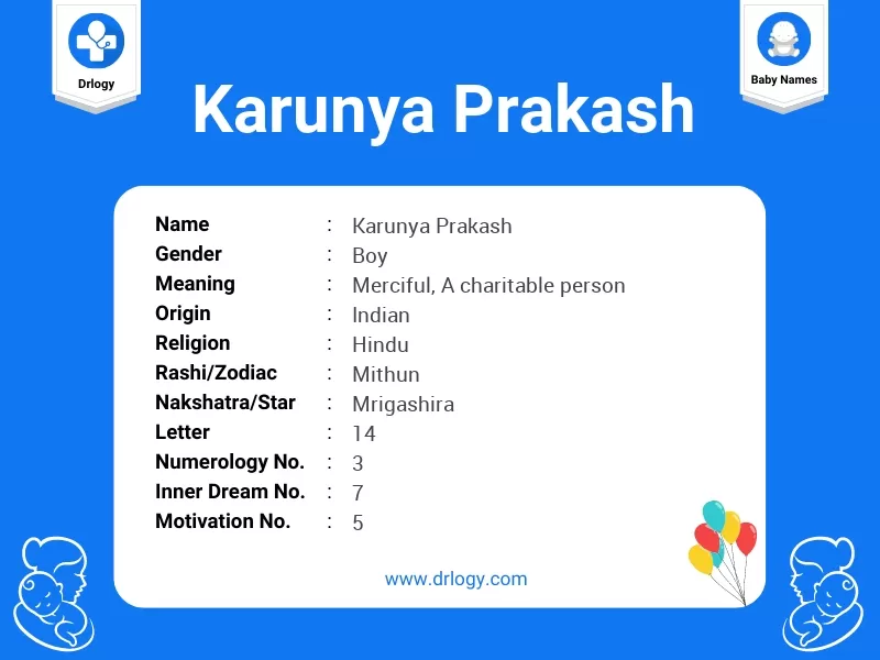 Karunya Prakash Name Meaning